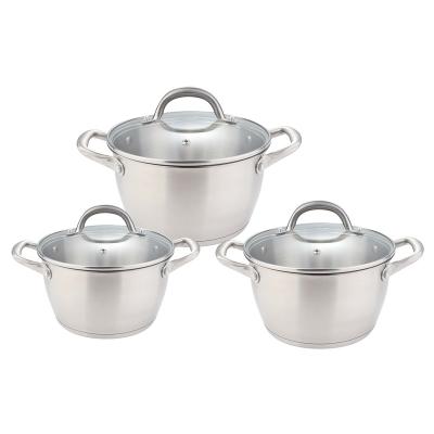 China Sustainable Cooking Using Induction Satin Finish Cone Form Stainless Steel Casserole Set for sale