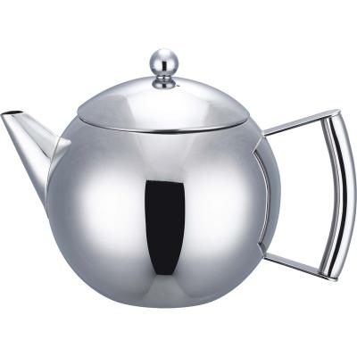 China 304# Sustainable 0.5 L / 1.0 L / 1.5 L L Double Wall Mirror Teapot Finished Body With Fllter for sale