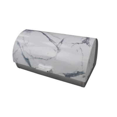 China Efficient Freshness Preservation Stainless Steel Bread Box With Roll Up White Top Lid for sale