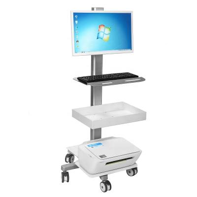 China Height Adjustable High Quality Computer Laptop Crash Cart Medical Equipment Mobile Hospital Trolley for sale