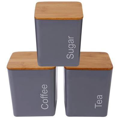 China Sustainable High Quality Kitchen Canister Food Touch Safe Plastic Storage Jars With Bamboo Lid for sale