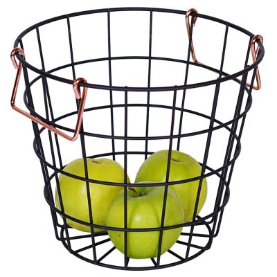 China Sustainable Woven Cabinets Pantry Kitchen Garage Bathroom Laundry Steel Wire Storage Basket for sale