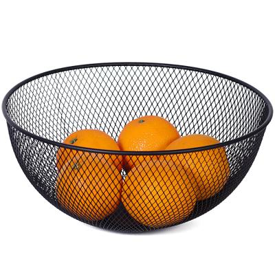 China Decorative Durable Freshness Storage Table Top Quality Steel Mesh Vegetable Drain Basket Fruit Bowl for sale