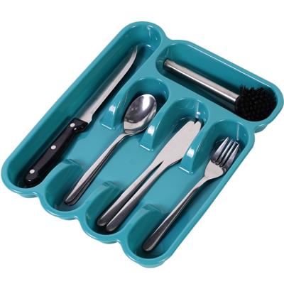 China Food Grade Kitchen Accessories Mini Plastic Cutlery Tray Utensil Sustainable Material Holder for sale