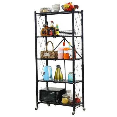 China Sustainable Household Kitchen Bathroom Storage Rack Living Room Five Floors Storage Rack for sale