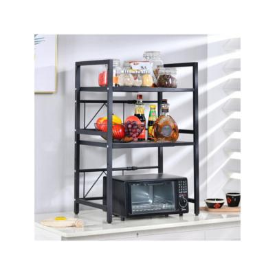 China Viable Wholesale Microwave Oven Rack Kitchen Countertops Storage Adjustable Racks And Holders Standing Spice Rack for sale