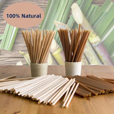 China 100% Sugar Cane Fiber Straw Plant Fully Compostable Biodegradable Beverage Drink Straws for sale