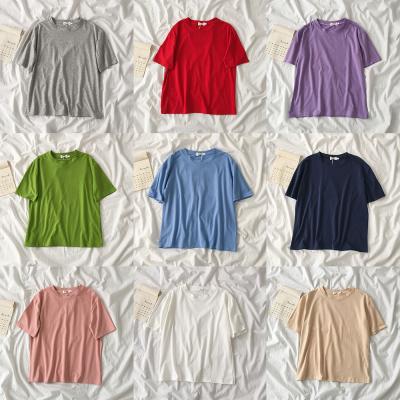 China 100% Cotton Solid Color Short Sleeve T-Shirt 1pcs for sale