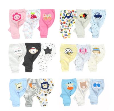 China Breathable Random Design 100% Cotton Baby Pants 0-24 M for sale