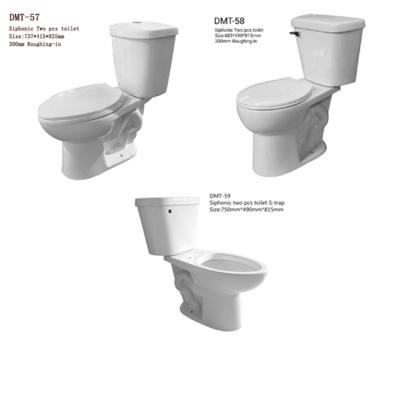 China DMT57.58.59 cistern quality toilet bowl and two piece cistern concealed sanitary ware strap in good price for sale