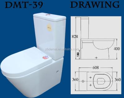 China DMT-39 Double-Flux Ceramic Western Two Piece Toilet Models With Good Price for sale