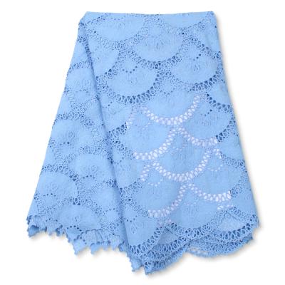 China Latest African High Quality French Milk Viable Lace Fabric Sky Blue Sky Silk Lace Fabric With Stones Nigeria Milk Fiber XZ4171B for sale