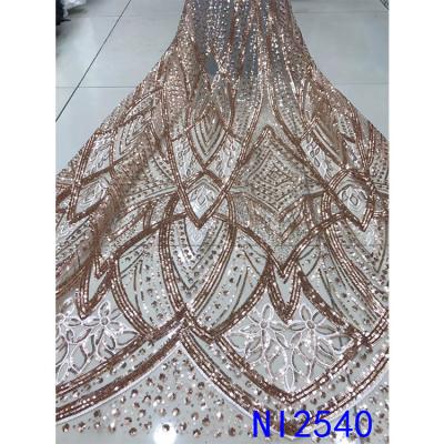 China 2020 Sustainable Luxury Sequins Lace Up Fabric For Evening Dresses Trims Tailoring for sale