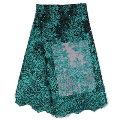 China High Quality New Arrival Viable French Lace Fabric High Quality Beaded Lace For Wedding Nigeria Fabric For Women Dress XZ2371B for sale