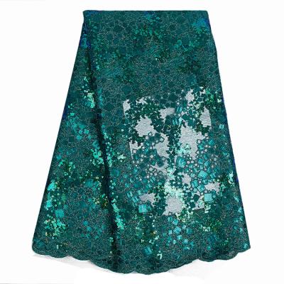 China 2019 Viable French African Fancy Green Nigerian Organza Lace Fabric 2018 for sale