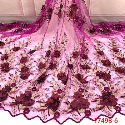 China 2018 Viable 3d Flower Embroidery French Tulle Soft Nigeria Lace Fabrics for sale