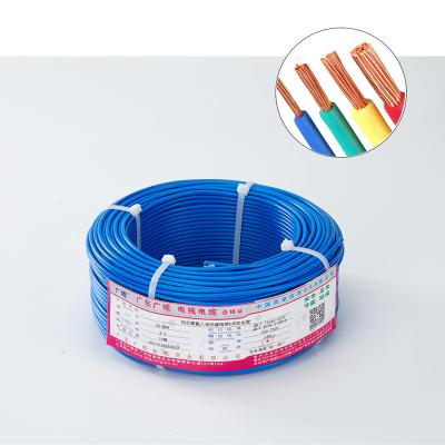 China Building Flexible PVC Insulated Wire and Cable 1mm2 1.5mm2 2.5mm2 4mm2 6mm2 Copper Conductor Electrical Wires Power Cable for sale