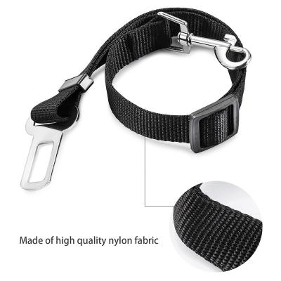 China Pet Car Vehicle Leash Harness Dog Safety Adjustable Webbing Padded Buckle 13-23 Inches Seat Belt For Travel for sale