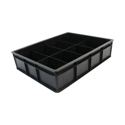 China QXR Q-GB8D 520*410*125mm 8 Grids ESD Grid Container Antistatic Black Conductive Distributable Box for sale