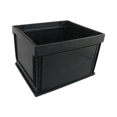 China QXR Q-FBC2 607*495*404 mm Antistatic / Foldable Black ESD Plastic Antistatic Collapsible Box for sale