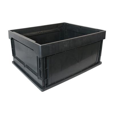 China QXR Q-FBC1 607*495*303 mm Large Black ESD Antistatic / Foldable Plastic ESD Conductive Plastic Box for sale