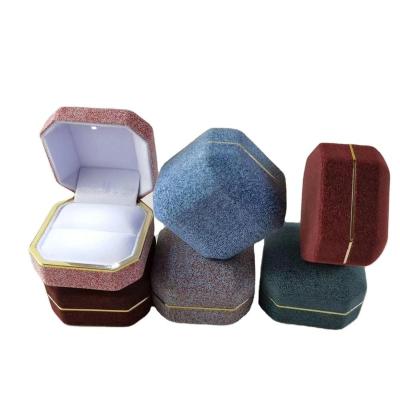 China Hand Made Luxury Jewelry Packaging Box Soft Velvet Ring Bracelet Pendant With Led Lightweight Jewelry Box for sale