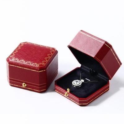 China High End Leatherette Paper Engagement Diamond Ring Box Suede Necklace Box Multifunctional Custom Factory Jewelry Box Directly With Logo for sale