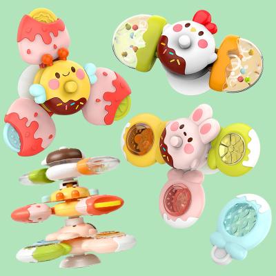 China Cognitive Floating Toy Detachable Baby Fidget Spinner Toy Sucker Swimming Funny Rubber Kids Bath Toys For Kid Boy Girl Children Cartoon Teether for sale