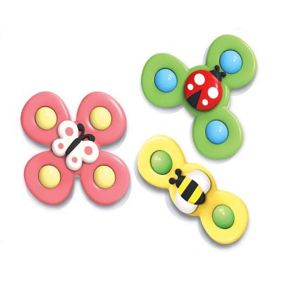 China Cognitive Floating Toy 3Pcs/Set Baby Bath Toys Funny Bathing Sucker Spinner Sucker Cup Cartoon Rattles Stir Educational Toys For Toddler Boys Gift for sale