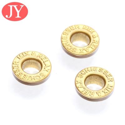 China 3d nickel free embossed logo 100% eco friendly round brass metal eyelt grommet for fabric for sale