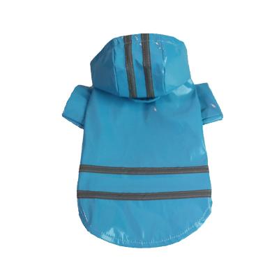 China Dogs Factory Direct Selling Rainy Season Fashion PU Reflective Brand Hooded Pet Raincoat Dog Raincoat for sale