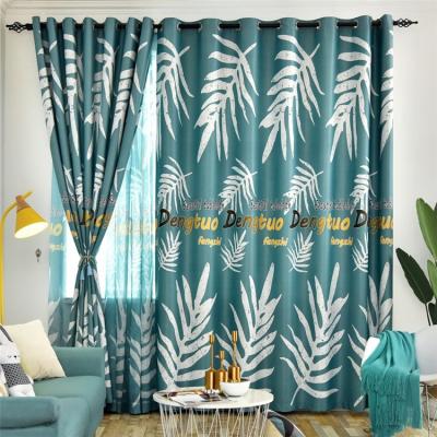 China Custom Made China Grommet Blackout Sheet Printing Blackout Style Ready Made Living Room Decorative Curtains For Windows for sale