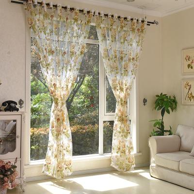 China Blackout Hot Sale Cheap Price Floral Printed Sheer Voile Curtains Fabric For Window Decoration Sheer Curtain for sale