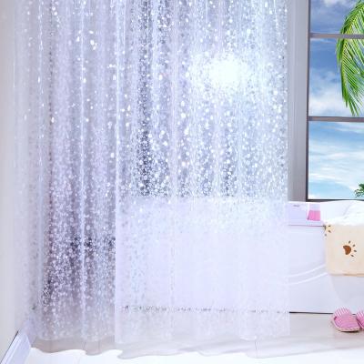 China Stocked 100% Waterproof Cobblestone PEVA Shower Curtain Transparent Shower Curtain For Bathroom for sale