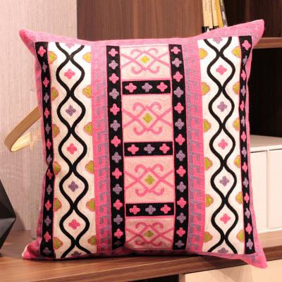 China New Design Quality Chinese Style Cushion Cover Anti-static Reliable Flower Handmade Embroidery Cushion Cover for sale