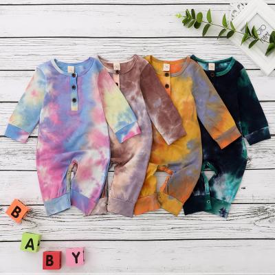 China Cozy Dyed by Tie Newborn Romper Baby Romper Cotton Sleeper Set Colorful Organic Infant Baby Onesie for sale