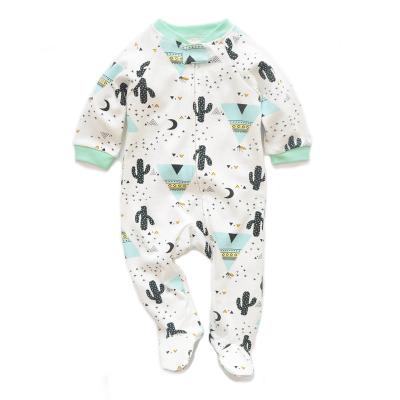 China Cacti Pajamas Cacti Cars Toddler Comfy Two Way Zipper Footie Rompers Baby Overalls Baby Romper Footed Jumpsuit for sale