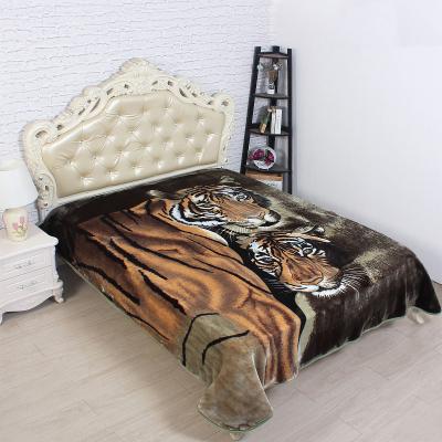 China Portable wholesale korean 100% polyester raschel mink blankets 1 ply embossed blanket per side 2 ply double bed blanket one for sale