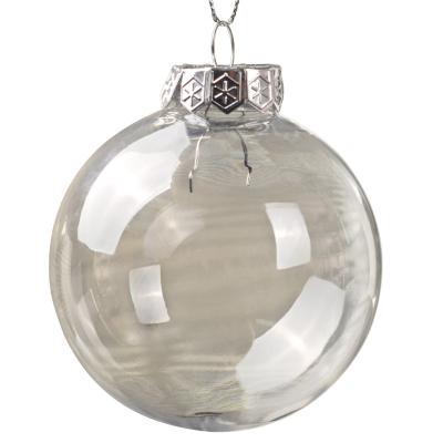 China Christamas Home Decor Christmas Tree Decorations Ball 6cm-10cm Clear Open Plastic Bauble Ornament Gift for sale