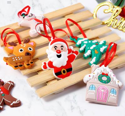 China Christmas Decoration DIY Christamas Ornaments Cartoon Pendant for Christmas Decoration Santa Claus Elk Snowman Christmas Tree 8pcs for sale