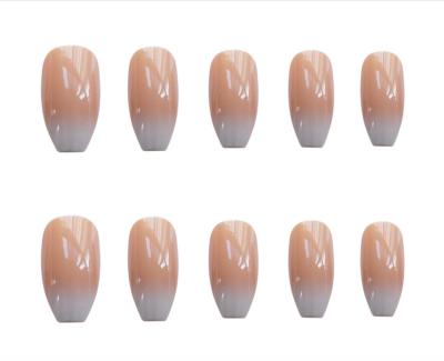 China Hotsale Nail Art Tips 24pcs Matte Full Cover French False Nail Tips Custom False Press On Nails For Girls ZT-PT572 for sale