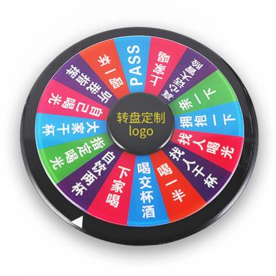 China Viable Wholesale Customizable Logo Drinking Plastic Gmae Roulette Wheel Family Party Game Turntable for sale