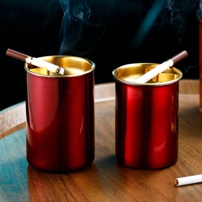 China Wholesale Colorful Stainless Steel Cigar Car Movable Ashtray Smoking Accessory for Bar, Hotel and Car for sale