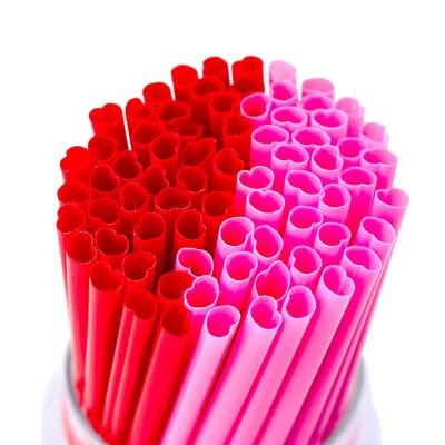 China Wholesale Disposable Items Manufacturer Heart Shaped Disposable Plastic Straws for sale