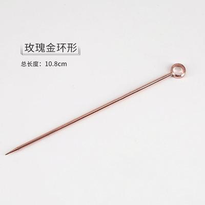 China Disposable Factory Direct Stainless Steel Cocktail Picks Custom Fruit Needles for sale