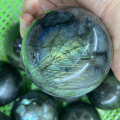 China Europe Gemstone Labradorite Quartz Crystal Ball Blue Sphere Healing Crystals High Quality Natural Folk Crafts Stones for sale