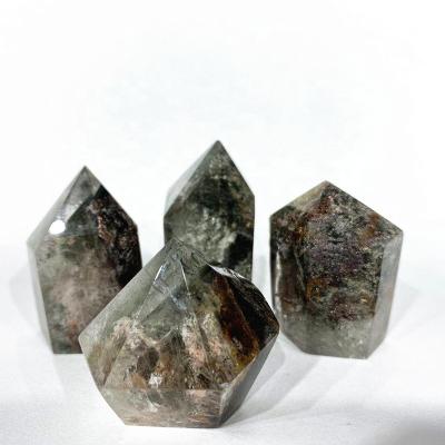 China Healing high quality natural crystal stones Europe quartz crystal phantom point for sale