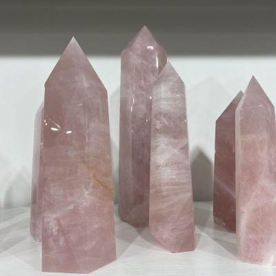 China Europe people wholesale gemstone trick wand open crystals healing stones rose quartz crystal point for sale