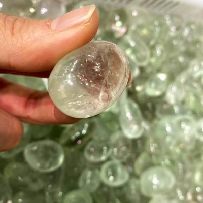 China Europe wholesale price crafts crystal healing prasiolite natural folk stone green crystal gravel tumbled stone for sale