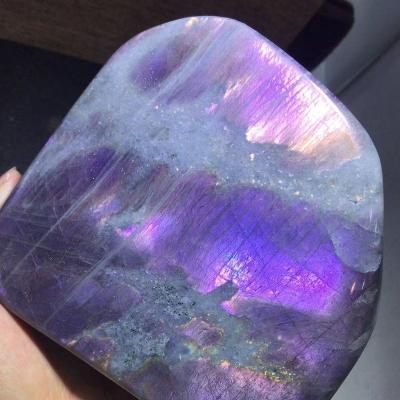 China Europe High Quality People Open Gemstone Natural Purple Labradorite Stones Crystal Therapy Crystal Stone for sale